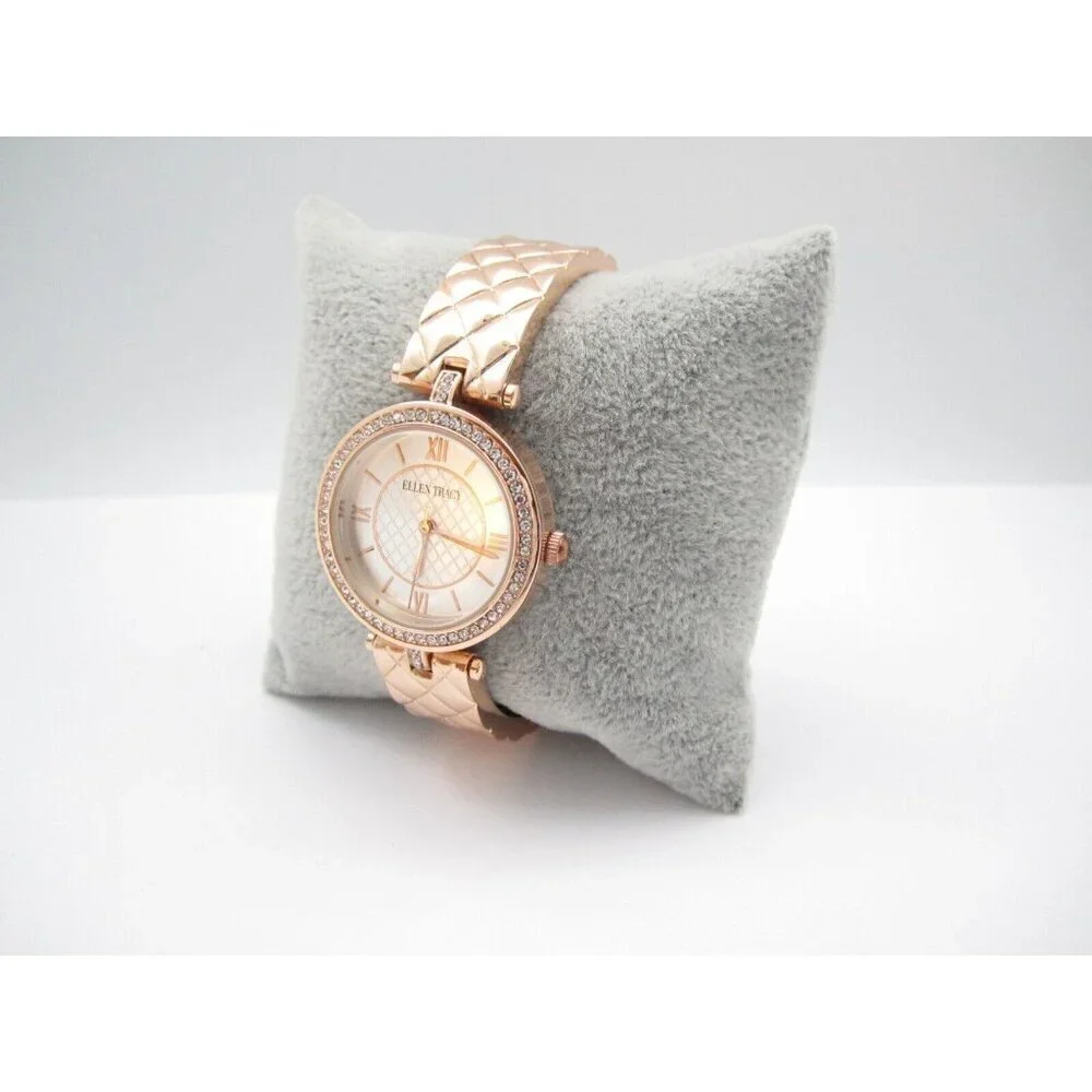 Women Ellen Tracy Quartz WR Analog 30mm Round Watch (H367) 